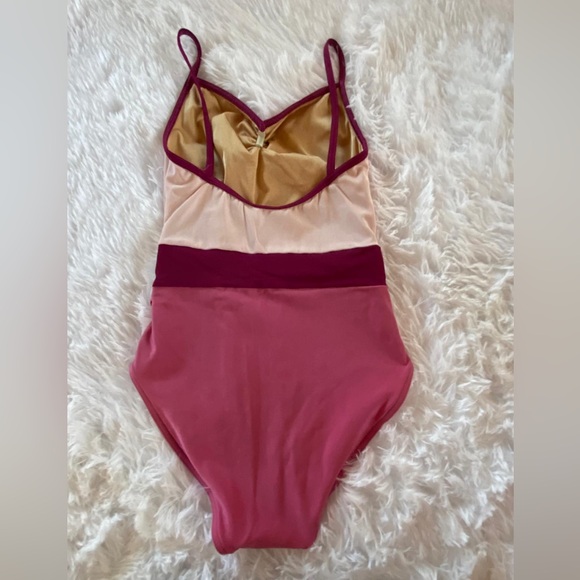 Yumiko Leotard Light Pink and Fuchsia  Leotard - Picture 2 of 3